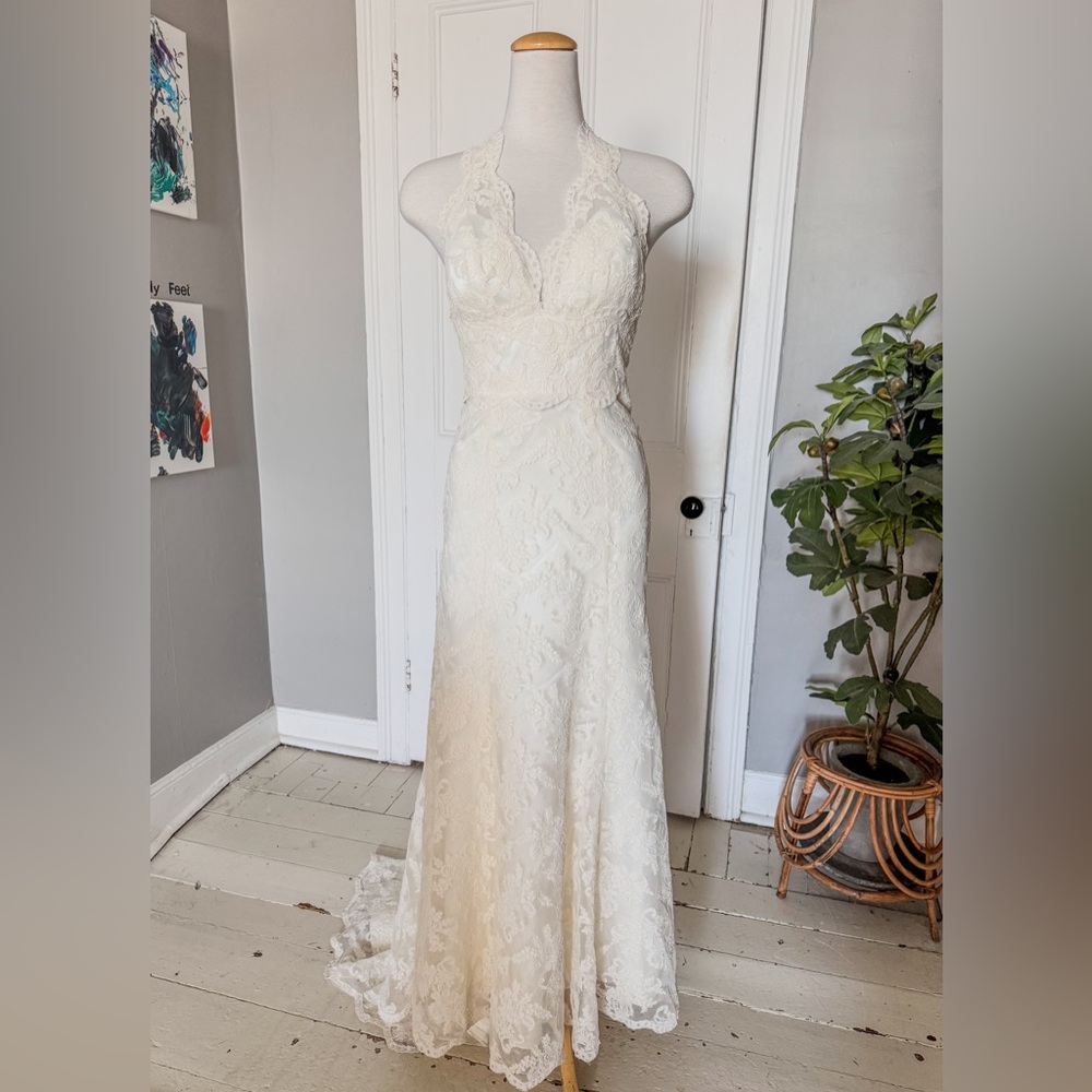 Stunning Custom Watters Brides Lace Bridal Gown Wedding Dress